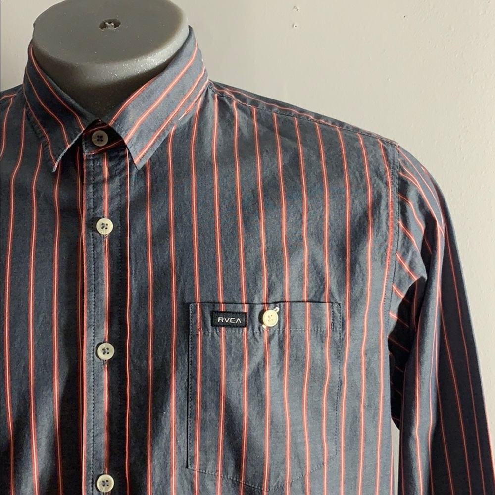 RVCA Striped Blue and Red Shirt